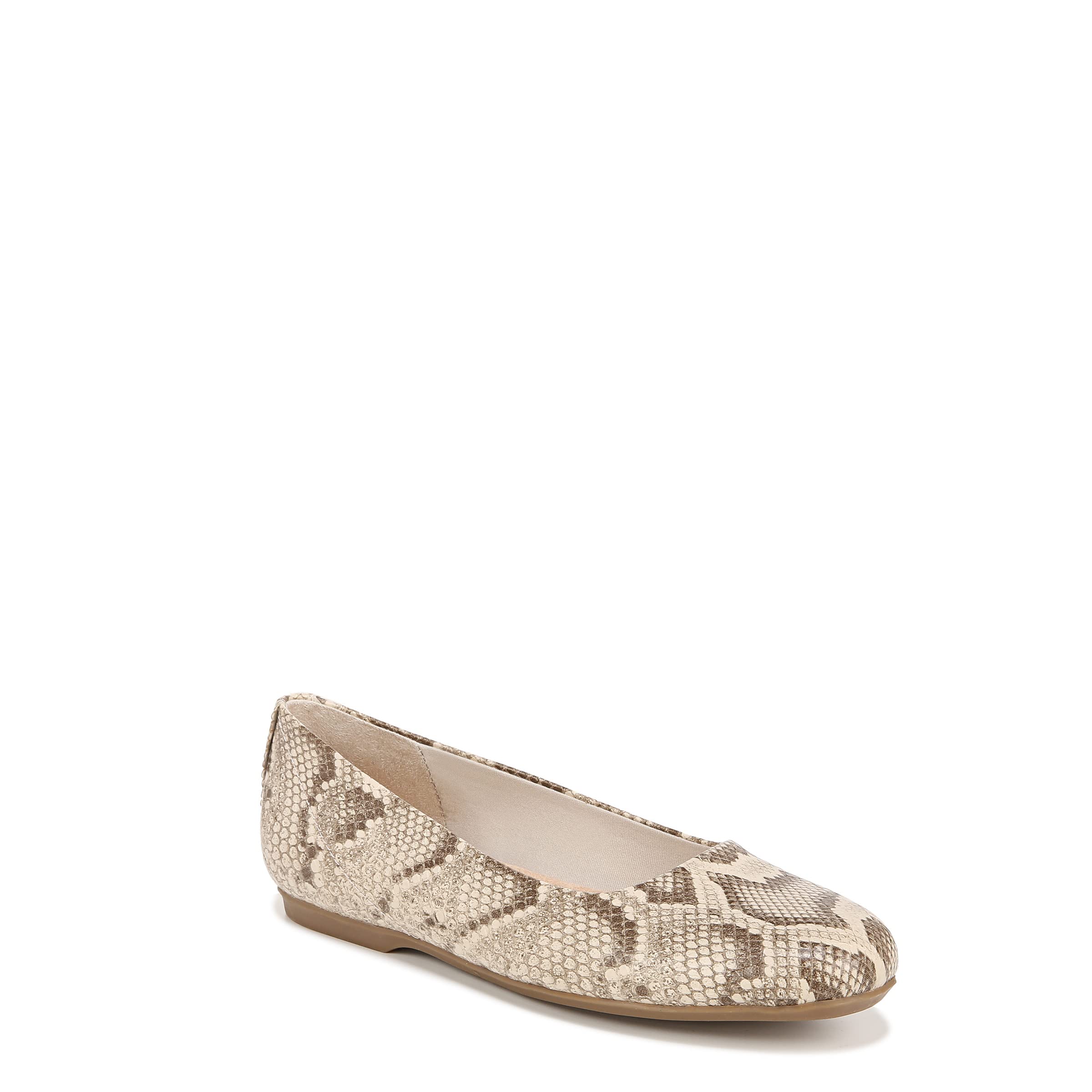 Dr. Scholl’s Shoes Womens Wexley Slip On Ballet Flat Loafer Taupe Snake Print 8.5 W