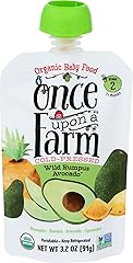 Once Upon a Farm Organic, Cold Pressed, Refrigerated Stage 2 Baby Food, Wild Rumpus Avocado, for 7+ Month, 3.2 oz (Pack of 8)