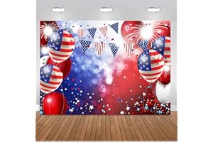 LTLYH 7x5ft Patriotic Backdrop for Photography American Flag and Balloon Veterans Day Background 4th of July Patriotic Party Decoration Photo Studio Booth Banner 104…