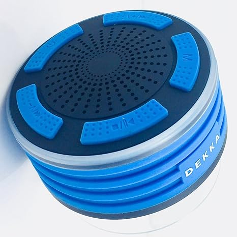 Dekka Blue Portable Wireless Outdoor Bluetooth Speaker Ipx7 Waterproof Shower Fm Radio Hd Audio And Super Bass Blueled Lights Built In Mic For