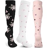 ACTINPUT Compression Socks for Women&Men 15-20mmHg Medical Knee High Support for Seniors,Pregnancy,Flight,Nurse&Circulation