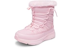 DREAM PAIRS Girls Boys Winter Snow Boots, Slip Resistant Faux Fur Lined, Windproof Warm Slip-On Boots for Kids
