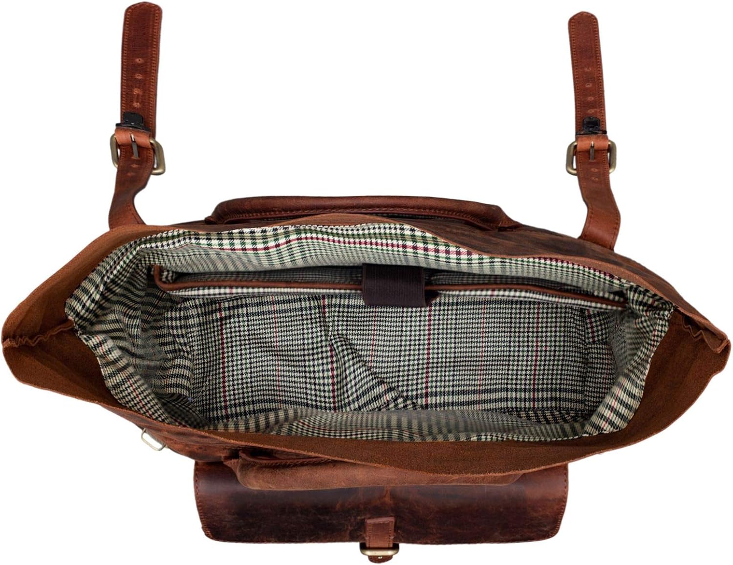 STILORD 'Jascha' Business Bag Men Women Leather Vintage Portfolio for A4 Folder 13,3' Satchel in Genuine Leather, Colour:Prato - Brown - Image 5