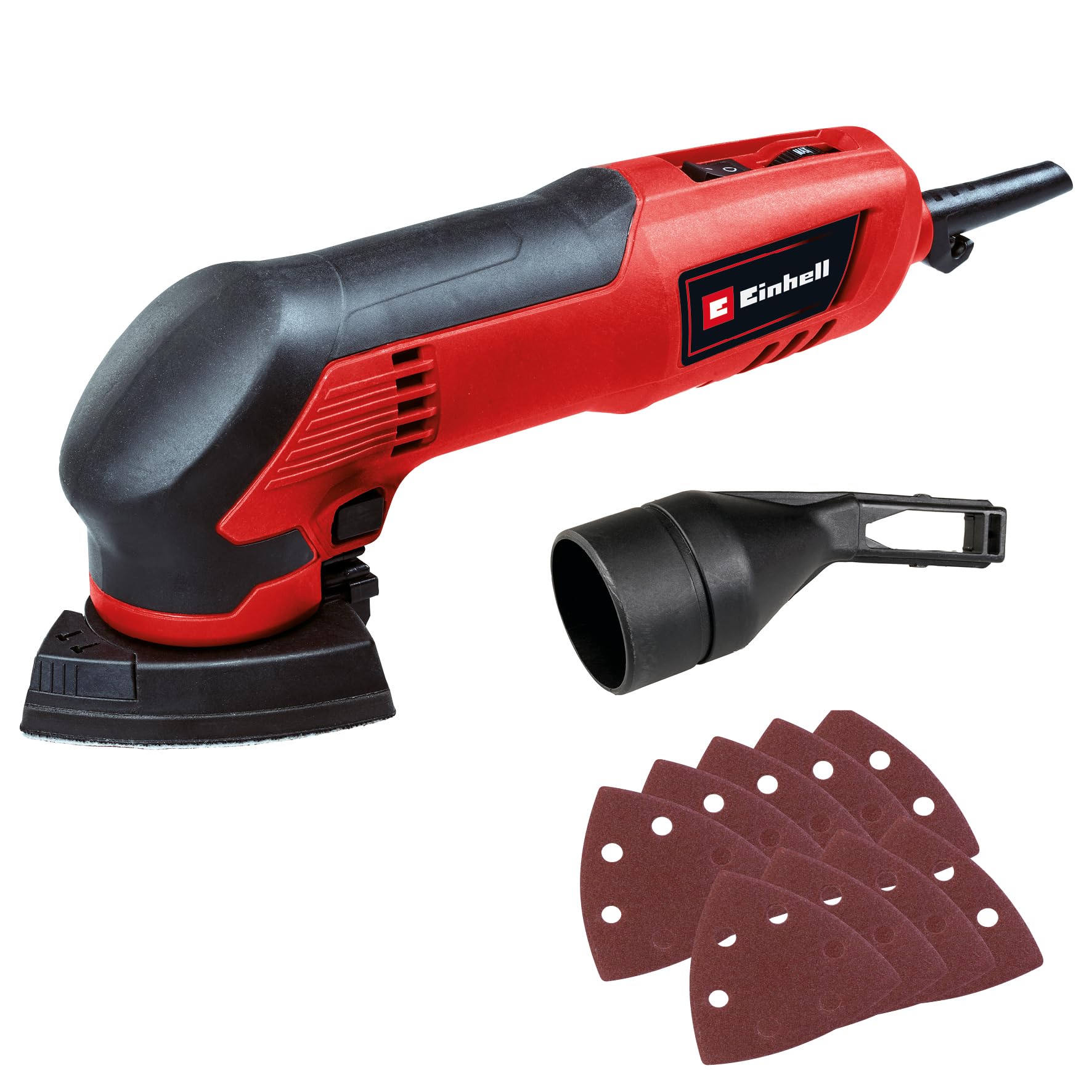 Einhell Electric Detail Sander 200W, Triangular Orbital Sander for Wood with Dust Extraction, 2mm Oscillating Circuit, 22,000 RPM Oscillation Rate, Including 9 x Sanding Sheets TC-DS 20 E