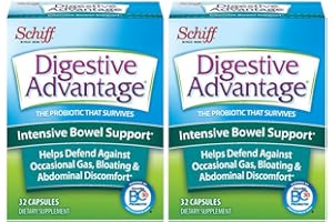 SCHIFF Digestive Advantage Intensive Bowel Support, 32 Capsules (Pack of 2)