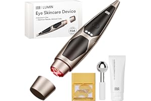 INIA Under-Eye Red Light Therapy for Face, 4-in-1 Beauty Device with Heat, Vibration, Massage & Red Light for Dark Circles, Puffiness & Skin Firming – Enhances Skincare Routine