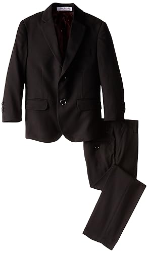 Isaac Mizrahi Boys' Little Slim Piece Cut Wool Blend Suit, Black