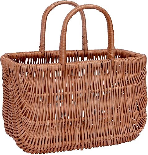 Amazon Co Jp ラトビアのかご 柳 かごバッグ M リガ 手作り 手さげバスケット ホーム キッチン
