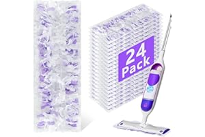DOCXCDO 24 Pack Power Mop Refills Pads for Swiffer PowerMop，Swifter Wet Pads Refill for Swiffer,Unscented&Thickened Mopping Pads Replacement Pads for Multi-Surface &Wood Floor Cleaning