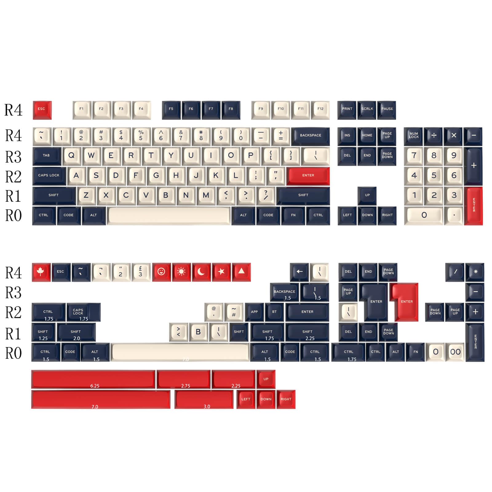 Mua Hyekit SA Keycaps, 173 Keys Doubleshot Keycaps ABS Keycaps Full Key ...