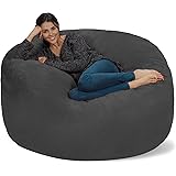 Chill Sack Bean Bag Chair: Giant 5' Memory Foam Furniture Bean Bag - Big Sofa with Soft Micro Fiber Cover - Charcoal