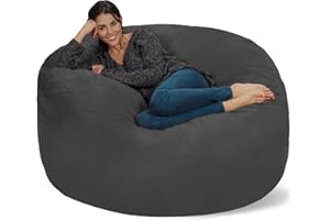 Chill Sack Bean Bag Chair Cover, 5-Feet, Microsuede - Charcoal