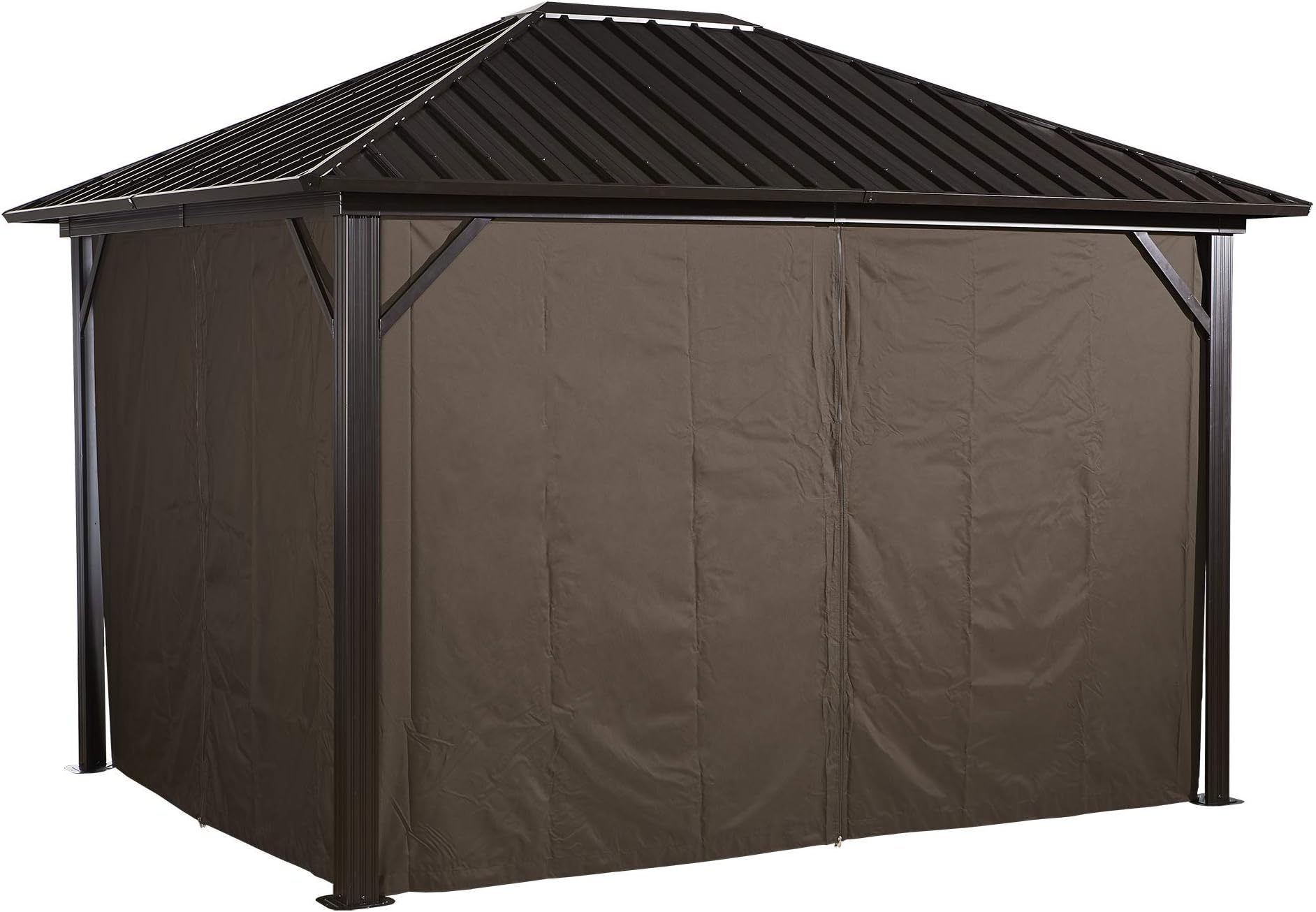 Sojag 135-8161373 10' x 12' Curtains for Genova Outdoor Gazebo, Dark Brown