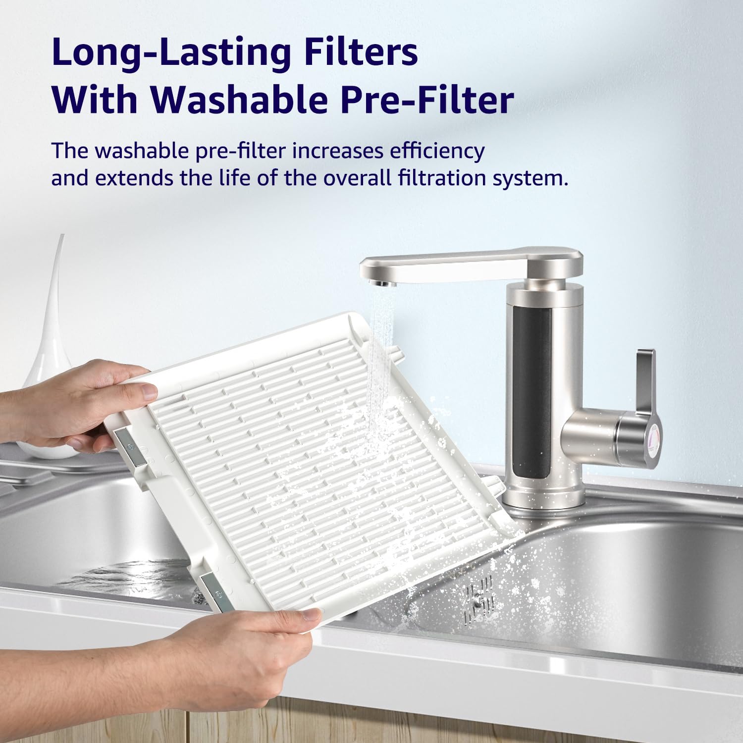 KNKA Air Purifiers for Home Large Room Bedroom Up to 2325 Ft², Washable Filters, Air Quality Monitor, Turbo Mode, Auto & Sleep Modes, HEPA Air Cleaner for Smoke, Dust, Pet Hair, Pollen (APH3000) - Image 4