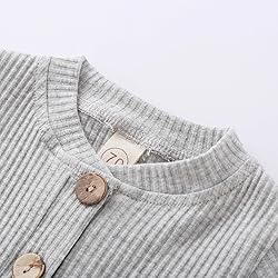Newborn Baby Boy Girl Clothes Ribbed Knitted Cotton
