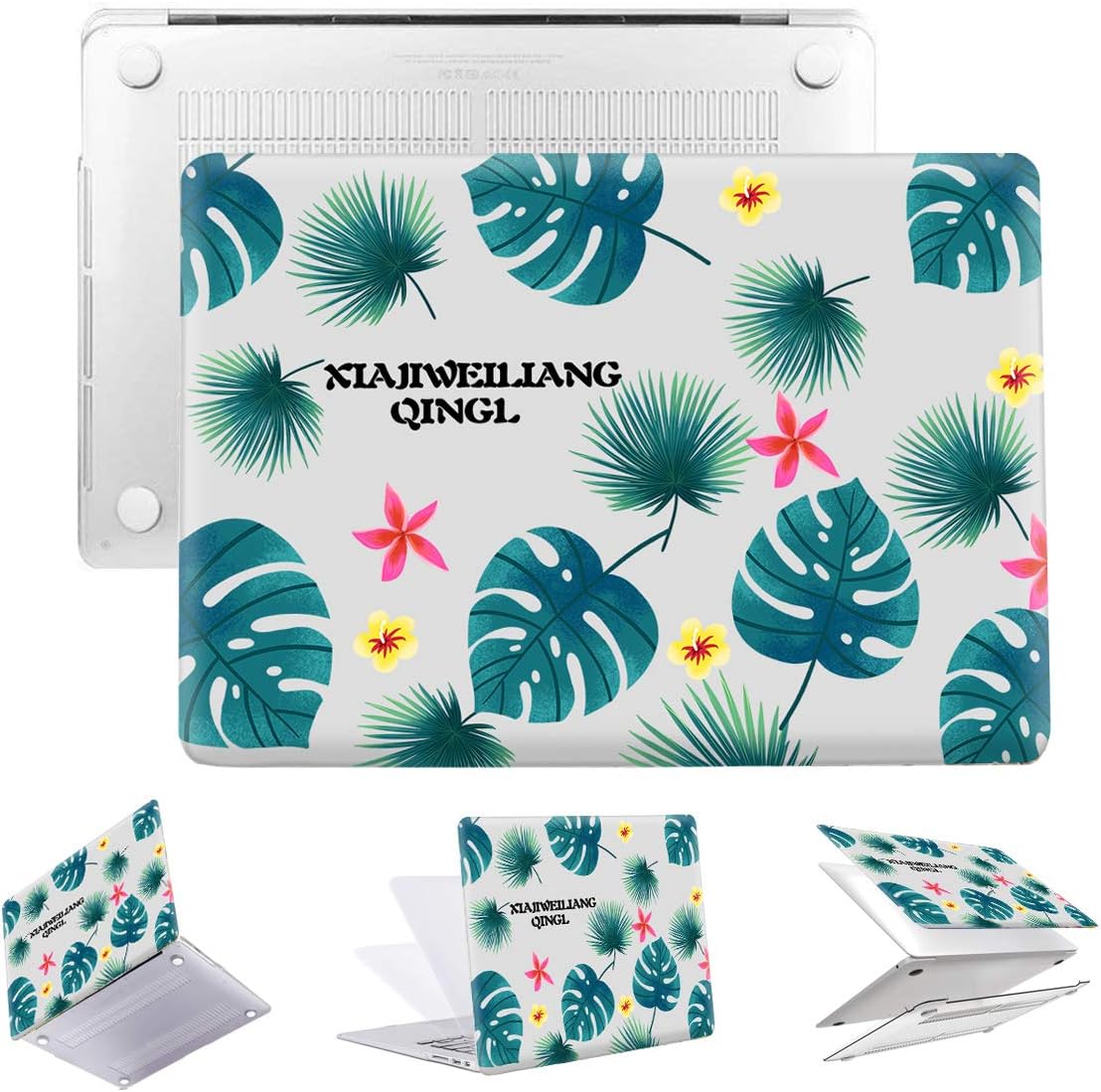PapyHall MacBook Retina 12 Case Transparent Plastic Shell Case Only Compatible 2017/2016/2015 Release MacBook 12 inch Retina Display Model: A1534 Blue Leaves