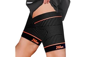 ITHW Thigh Compression Sleeve for Men and Women, Anti Slip Hamstring Compression Sleeve for Pulled Muscle Relief, Breathable Thigh Compression for Pulled Hamstring, Pulled Groin Muscle (1Pair, X-Large)