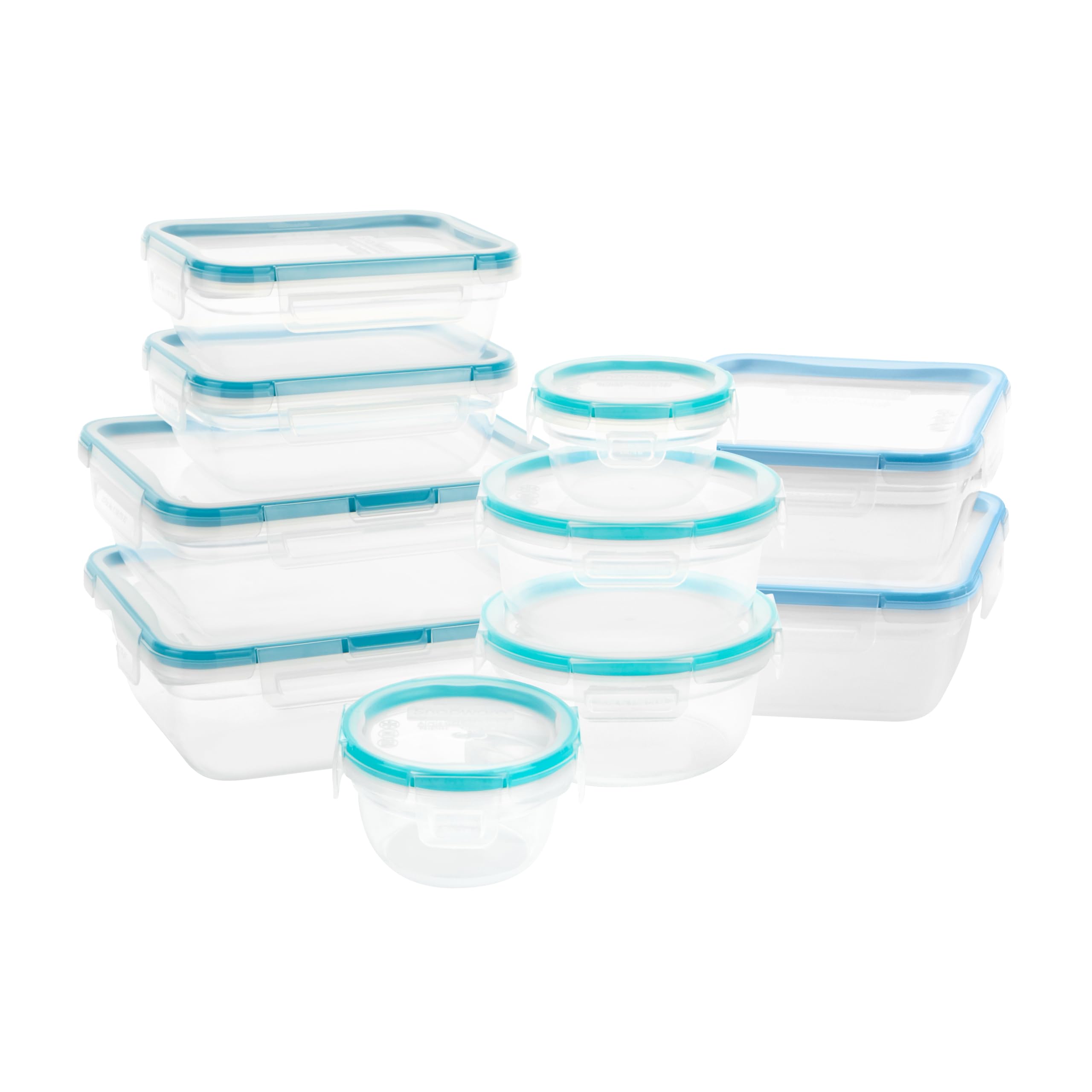 Photo 1 of Snapware Total Solution 20-Pc Plastic Food Storage Containers Set, 8.5-Cup, 5.5-Cup, 4-Cup, 3-Cup, and 1.2-Cup Meal Prep Containers, BPA-Free Lids with Locking Tabs, Mixed Sizes, Clear