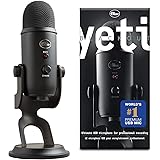 Blue Yeti USB Mic for Recording & Streaming on PC and Mac, 3 Condenser Capsules, 4 Pickup Patterns, Headphone Output and Volume Control, Mic Gain Control, Adjustable Stand, Plug & Play – Blackout