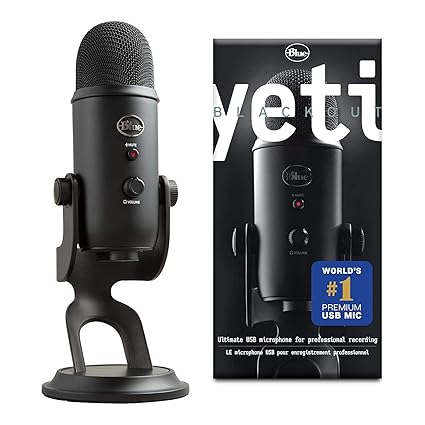 Blue Microphones Yeti Microfono Usb Per Registrazione E Streaming Su Pc E Mac 3 Capsule Del Condensatore 4 Modalità Di Rilevamento Uscita Cuffie E