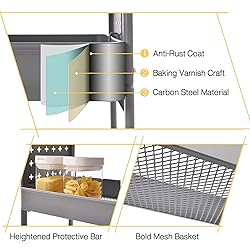 TOOLF 3-Tier Storage Cart, Metal Utility Rolling