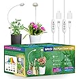 SANSI Grow Lights for Indoor Plants, ETL Listed Pot Clip LED Plant Lights for Indoor Growing, Full Spectrum, 4-Level Dimmable, Auto On Off 3 6 12 Hrs Timer for Small Plants,Garden Gift White 5V 2-Pack
