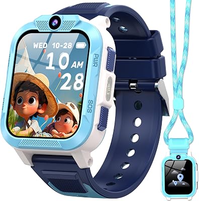 Relógio Inteligente para Crianças, Relógio Inteligente 4G para Crianças com Videochamada e GPS, SOS, Modo Escola, Bateria de 850mAh, IP68, Presente Ideal para Crianças dos 5 aos 14 Anos