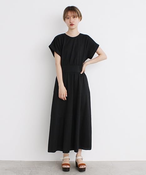 Amazon Co Jp ノート エ シロンス Note Et Silence So 1 1 40g ミラクルハイゲージカノコ ティアードロングワンピース 31op Free ブラック 服 ファッション小物