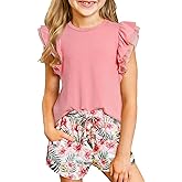 blibean Girls 2026 Summer Clothes Set Teen Hawaiian Shorts Outfit Size 6-15 Years