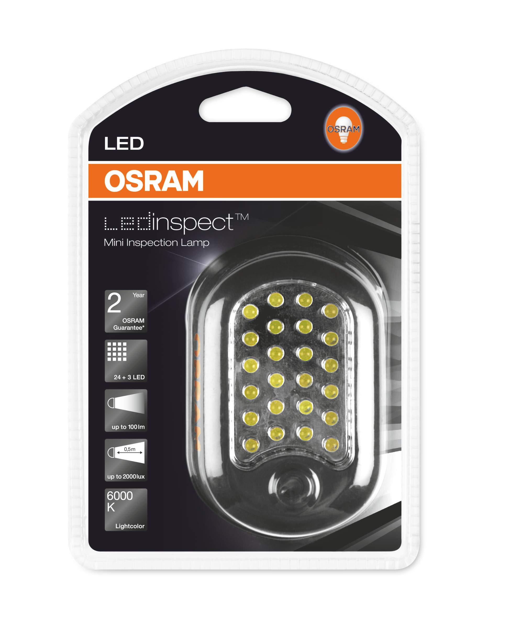 OSRAM LEDinspect HOME MINI 125, battery-operated LED inspection lamp, LEDIL202, specifically for working on vehicles in your garage, folding carton box (1 unit)