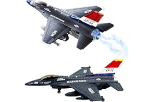 OTONOPI Fighter Jet Toy F-16 Toy Jets for Kids Military Plane Army Air Force Pull Back Fighter Toy diecast Metal Aircraft with Spray Effect Lights and Sounds for Boys Girls Age 3-12+ (F 16 Blue)