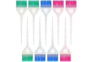 Classicseali 9pcs Hair Color Brushes,Color Brushes for Hair Stylist with Glitter Handles, 8.5 X 2.2 In Hairs Dye Brush for Highlighting, Tint and Coloring Hairs Section, Salon Use Home DIY, 3 Colors
