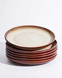 Pokini 10 Inch Dinner Plates Set of 6, Porcelain