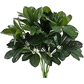 GTIDEA Faux Greenery Stems Real Touch Artificial Magnolia Leaves Fake Silk Greenery Stems for Vase Indoor Outdoor Garden Office Home Table Centerpieces Décor 2pcs