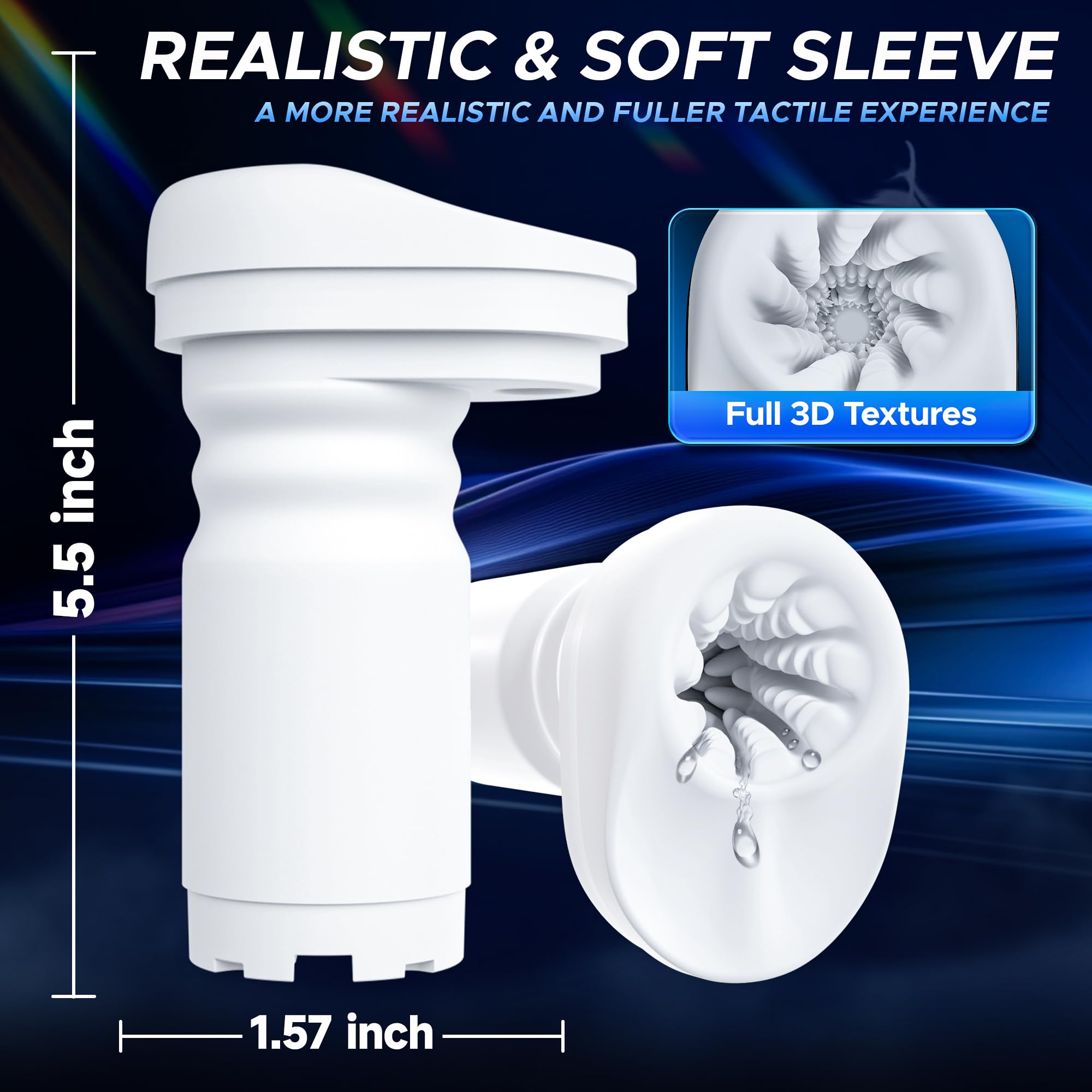 Automatic Male Masturbator for Men - 9 Thrusting & 9 Vibration Modes, Rechargeable Male Sex Toys with Wing-Grip Handle & LCD Display & Soft Removable Sleeve, Male Masterubaters Sex Toy for Men