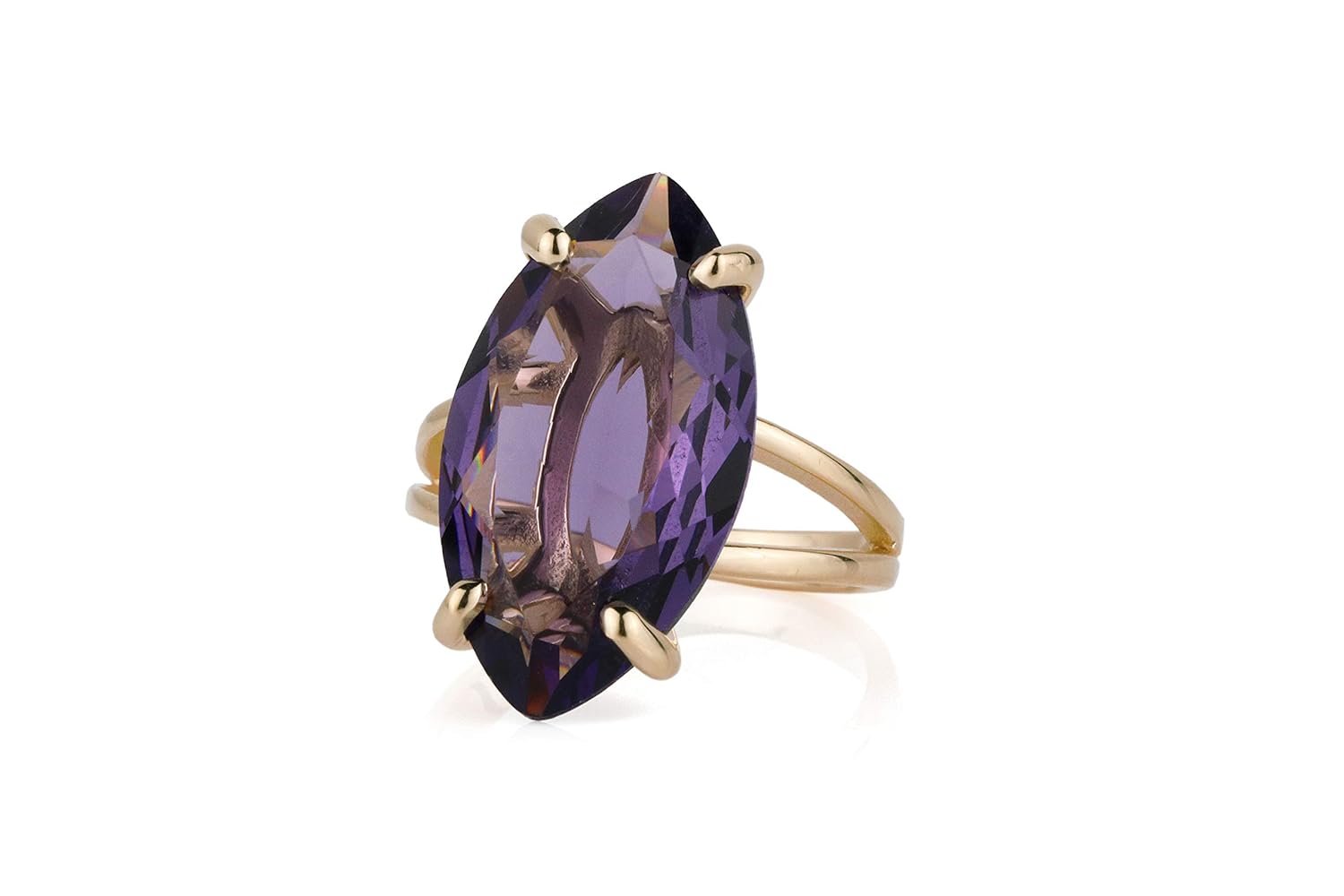 Amazon.com: Anemone Jewelry Dazzling Amethyst Ring - 14k Rose Gold