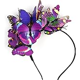 Coucoland Butterfly Fascinator Hat Monarch Butterfly Headband Crown Tea Party Halloween Costume Headpiece