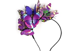 Coucoland Butterfly Fascinator Hat Monarch Butterfly Headband Crown Tea Party Halloween Costume Headpiece