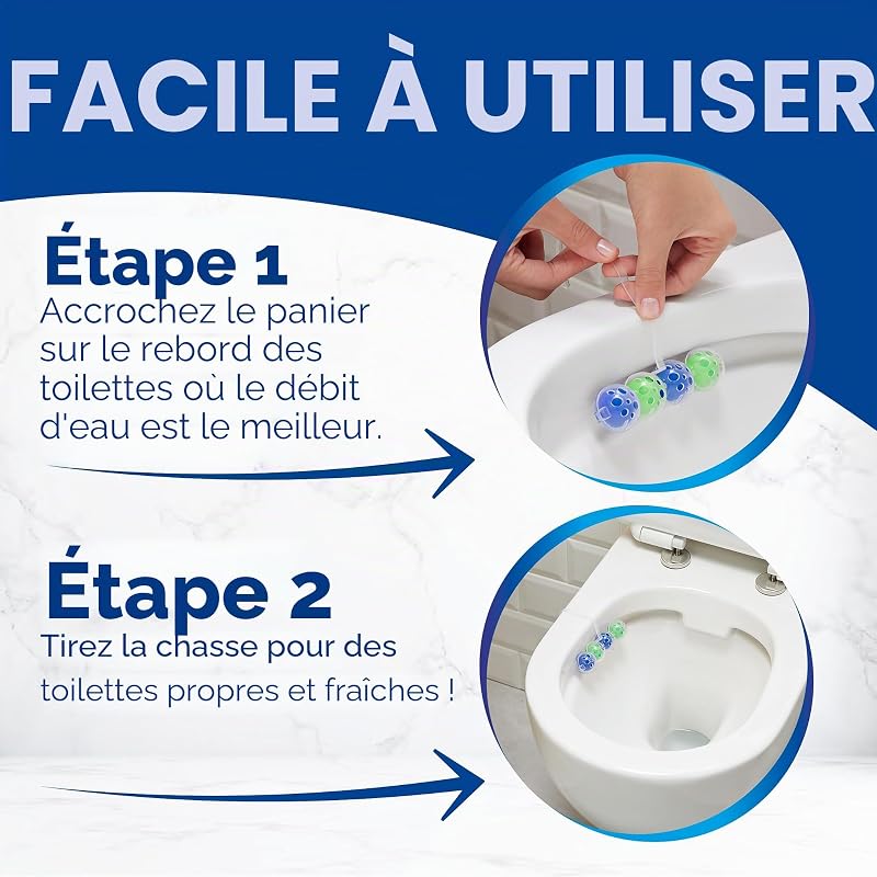 Power Activ Natura Panier WC (3 pièces) propre salle de bain pour un WC toujours propre et frais, nettoyant de salle de bain avec formule anti-calcaire qui élimine la saleté