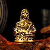 CHOVY Mona Lisa Brass Statue - 100% Solid Handcrafted Bust, Renaissance-Style Art Decor, Vintage Collectible Figurine, Deskto
