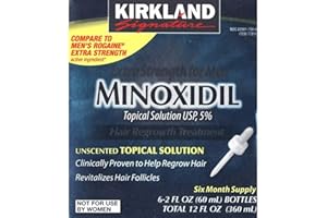KIRKLAND Signature Extra Strength for Men Minoxidil Topical Solution, 12 Fluid Ounce
