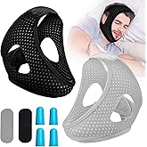 Snoring Chin Strap for Users,Anti Snoring Chin Strap for Sleeping, 2 Pack Adjustable Jaw Support Strap to Keep Mouth Closed, Snoring for Men Women, Comfort Fit Nighttime Sleeping Aid