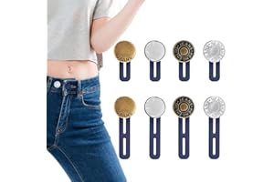 Button Extender for Jeans, 16 Pcs Pants Waistband Extenders, No Sewing Adjustable Elastic Button Extenders for Women, Men, Tr