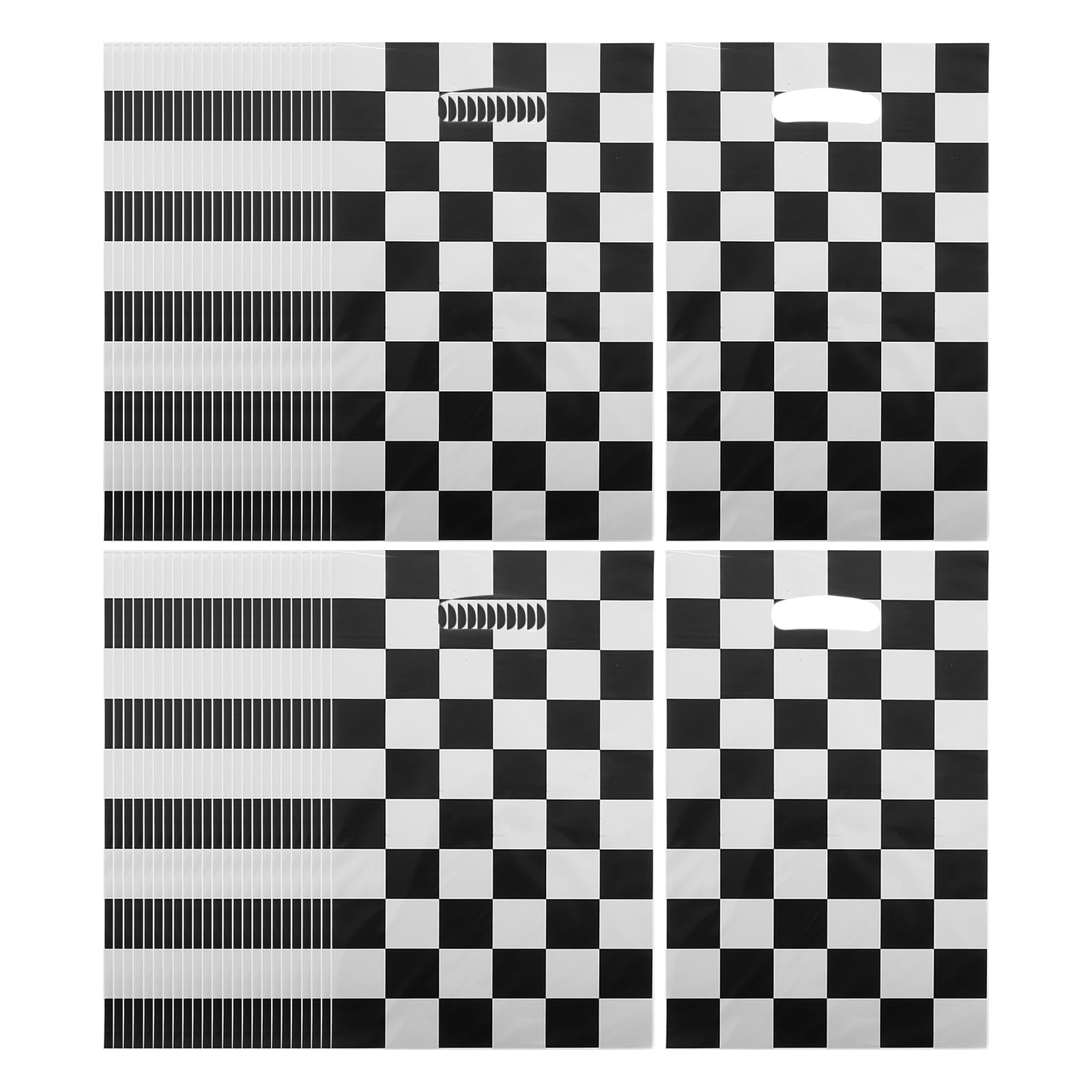 Amosfun 50pcs Racing Car Theme Gift Bags - Plastic Shopping Pouch Tote for Package Wrapping, Wedding, Present