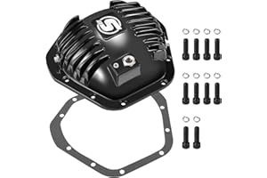 SPBREW Rear Differential Cover,Compatible for Ford Dana 50 60 10-Bolt 1986-2022 F250 F350, with Cooling Fins & Leakproof Gasket for Reliable Performance