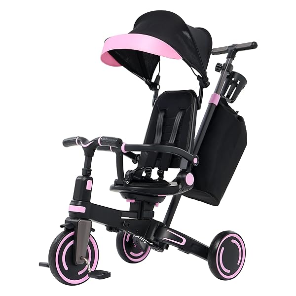 ANECO 9-IN-1 MULTI-FUNCTIONAL BABY TRICYCLE FOR TODDLERS 10...