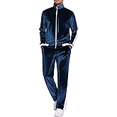 COOFANDY Mens Tracksuit 2 Piece Set Velour Sweatsuit Jogging Suits Full Zip Jacket Pants Outfits