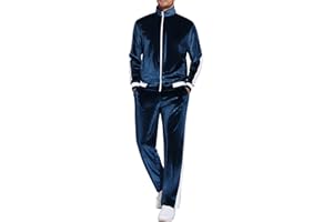 COOFANDY Mens Tracksuit 2 Piece Set Velour Sweatsuit Jogging Suits Full Zip Jacket Pants Outfits