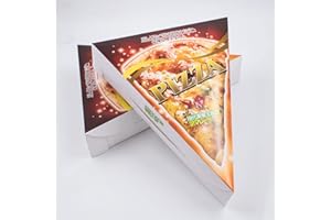 KeaJuidy 24pcs Triangle Pizza Box with Inner Pads Mini Pizza Boxes Take Away Packing Box Take Out Containers Single Slice Pizza Packaging Carton (9.6x7.5x1.77 inchs)