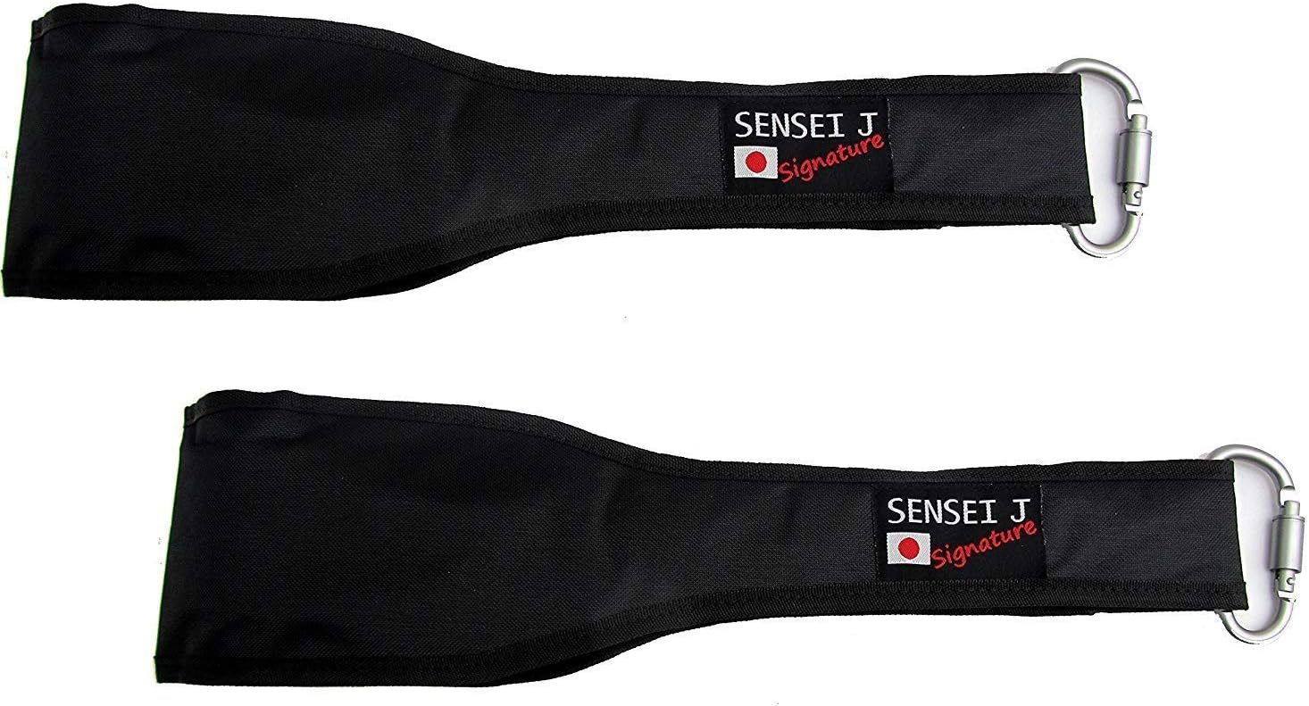 Power Ab Slings/Straps With D Shaped Buckle Snap Hook Carabiner SENSEI-J